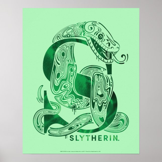 Poster Harry Potter| Gráfico Aguamenti SLYTHERIN™ (Frente)