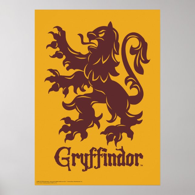 Poster Harry Potter | Gráfico de Leão Gryffindor (Frente)