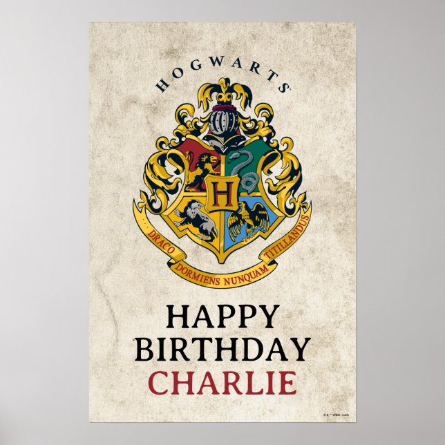 Poster Harry Potter Hogwarts Crest Birthday (Frente)