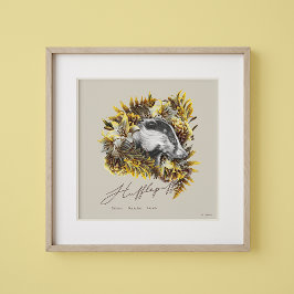 Poster HARRY POTTER™ HUFFLEPUFF™ Gráfico Floral