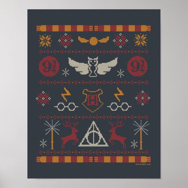 Poster HARRY POTTER™ - Padrão de entalhe cruzado (Frente)