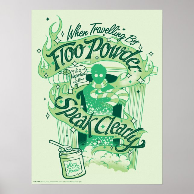 Pôster Harry Potter | Pó de Flu Tipografia Gráfica (Frente)