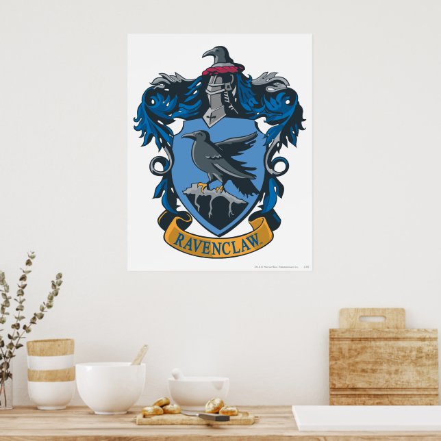 Quadro BRASÃO Corvinal Ravenclaw Harry Potter Pôster C/ Moldura 45x33 A3