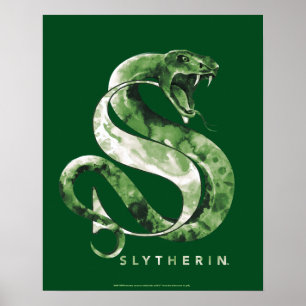 Poster Harry Potter   SLYTHERIN™ Cobra Aquarela
