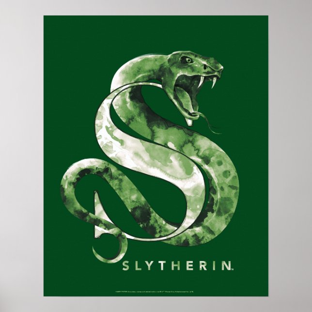 Poster Harry Potter | SLYTHERIN™ Cobra Watercolor (Frente)
