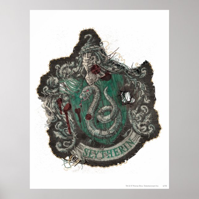 Pôster Harry Potter | Slytherin Crest - Vintage (Frente)
