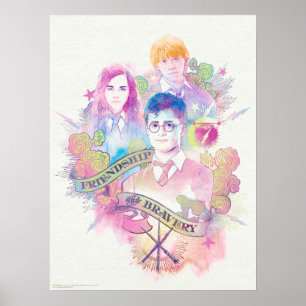 Poster Harry Potter Spell   Harry, Hermione e Ron Waterc