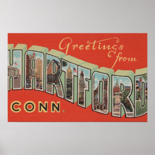 Pôster Hartford, Connecticut - grandes cenas 3 da letra