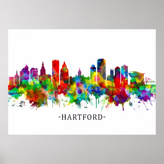 Poster Hartford Connecticut Skyline (Frente)