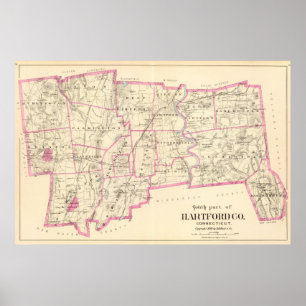 Pôster Hartford County Connecticut