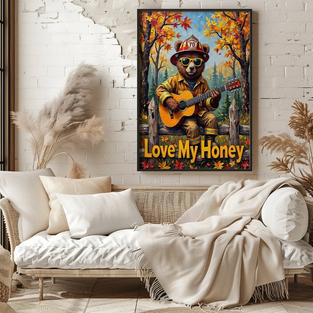 Poster Harvest Harmony: Leafy Ballad do Urso (Criador carregado)