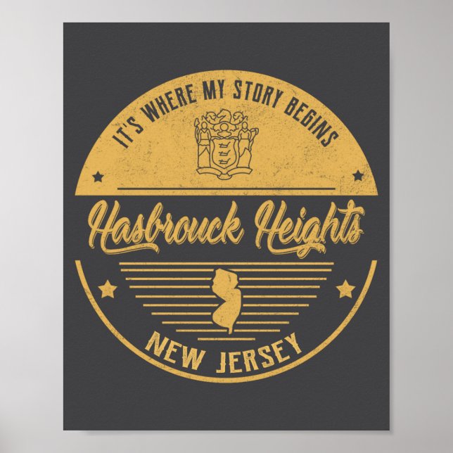 Poster Hasbrouck Heights New Jersey Its Where My Story B  (Frente)