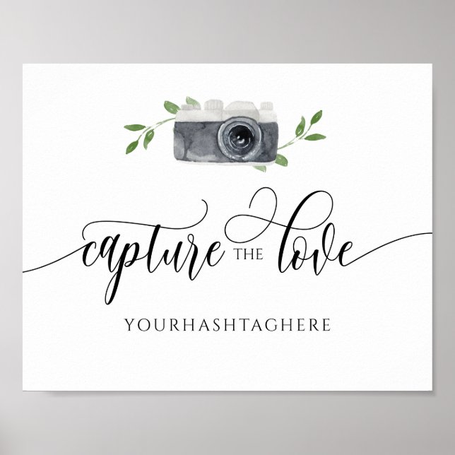 Poster Hashtag de casamento - Sinal de compartilhamento d (Frente)