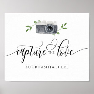 Poster Hashtag de casamento - Sinal de compartilhamento d