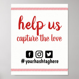 Poster Hashtag de Casamento Social de Casamento de Esport