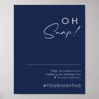 Hashtag de Snap Blue Silver, Marinho minimalista m