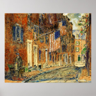 Poster Hassam - Acorn Rua Boston 1919