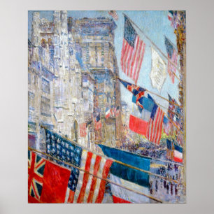 Poster Hassam - Dia dos Aliados, maio de 1917