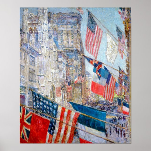 Poster Hassam - Dia dos Aliados Maio de 1917 (Frente)