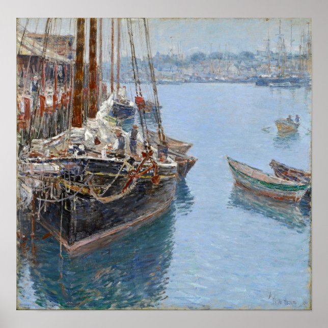 Poster Hassam - Escuna de cavala Gloucester 1890 (Frente)