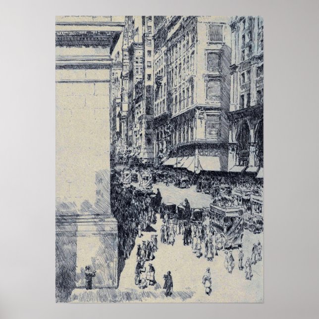 Poster Hassam - Fifth Avenue Meio-dia (Frente)