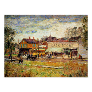 Pôster Hassam - Fim da linha de Trolley, Oak Park, IL