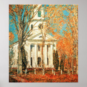 Poster Hassam - Igreja Em Old Lyme, Connecticut 1909