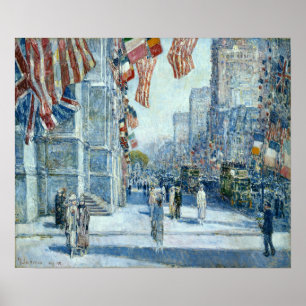 Poster Hassam - Manhã Cedo Na Avenida Em Maio De 1917