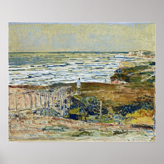 Poster Hassam - Pescador Montauk 1921 (Frente)