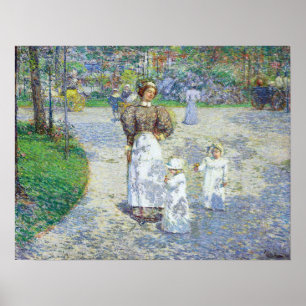 Poster Hassam - Primavera no Central Park 1908