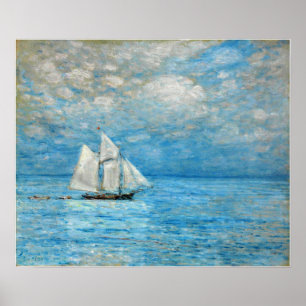 Poster Hassam - Velejando Em Mares Calmos 1900