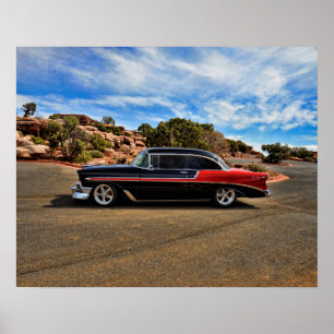 Pôster haste chevy da rua de 1956 Bel Air