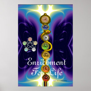 POSTER HASTE DE ASCLEPIUS 7 CHAKRAS, IOGA, ENERGIA