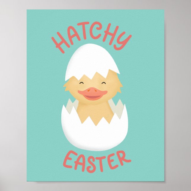 Poster Hatchy Easter cute hatching chick (Frente)