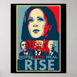 Poster Hate Heal Cresce Presidente Kamala Harris Campai
