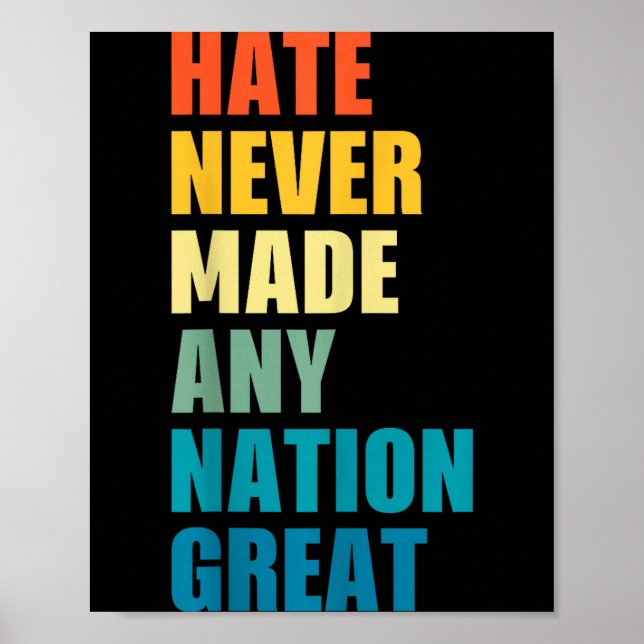 Poster Hate Never Made Any Nation Great Anti-trump 2020 E (Frente)