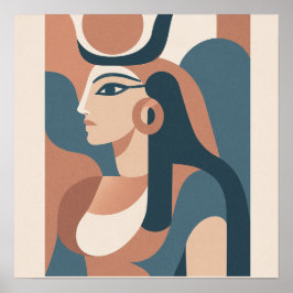 Poster Hathor Egípcio Deusa Moderna Abstrato