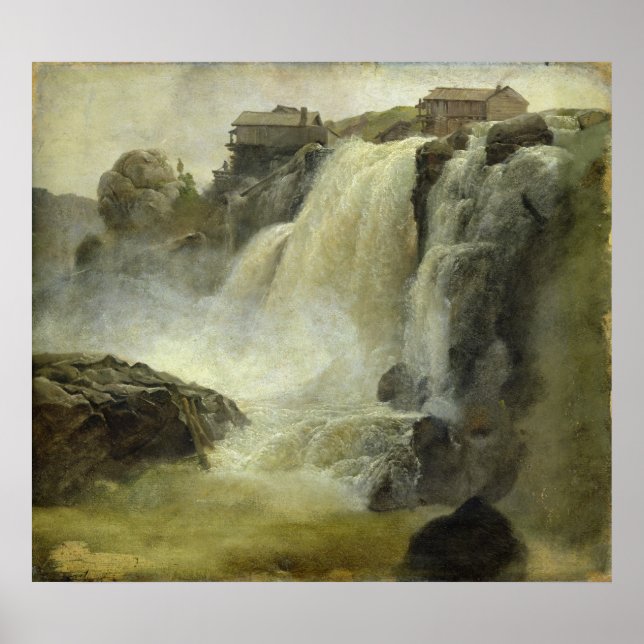 Pôster Haugfoss na Noruega, 1827 (Frente)