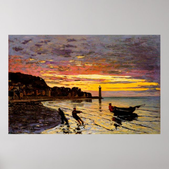 Pôster Hauling a Boat Ashore, Honfleur, 1864 (Frente)