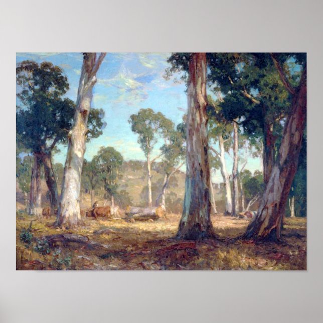 Poster Hauling Timber Hans Heysen 1911 New South Wales Po (Frente)