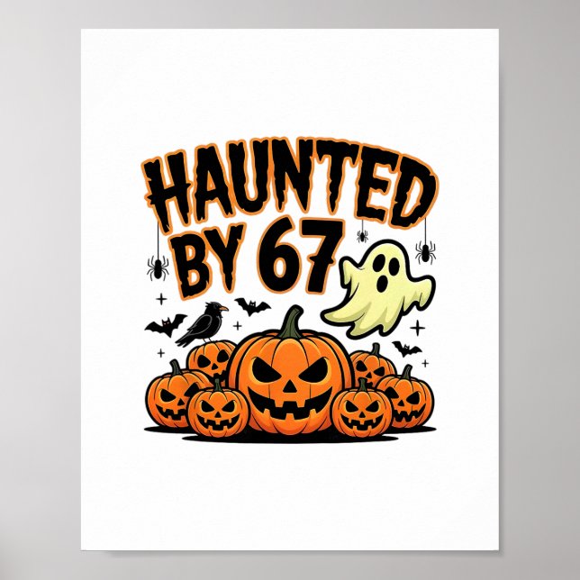 Poster Haunted 67 Meme Six Seven 6-7 Funny Internet Joke  (Frente)