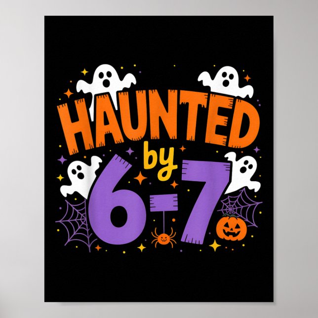 Poster Haunted By 6-7 Halloween Ghosts And Sders Design  (Frente)
