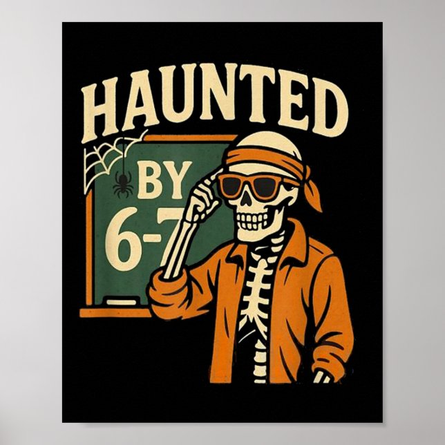 Poster Haunted Halloween Skeleton Haunted Six Seven Numbe (Frente)