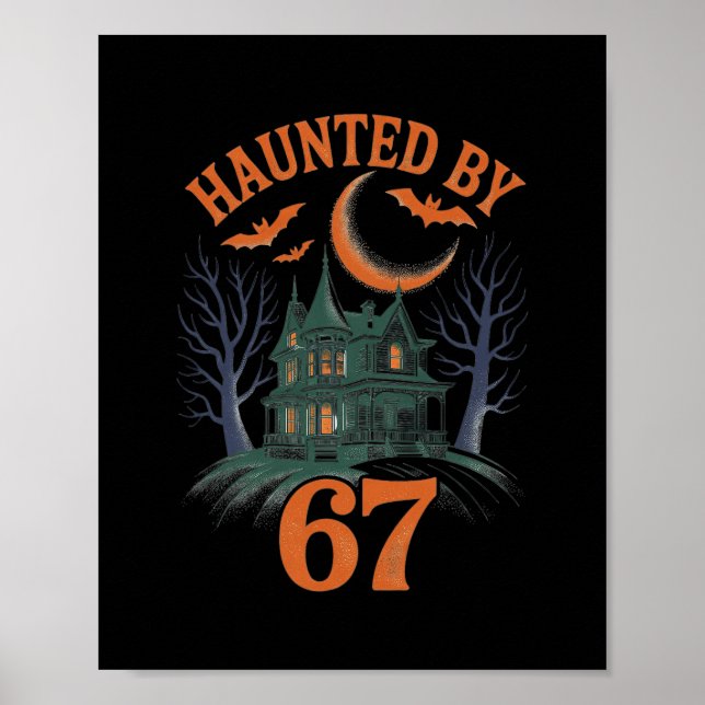 Poster Haunted Halloween Skeleton Haunted Six Seven Numbe (Frente)