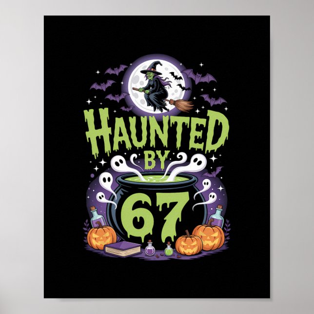 Poster Haunted Halloween Skeleton Haunted Six Seven Numbe (Frente)
