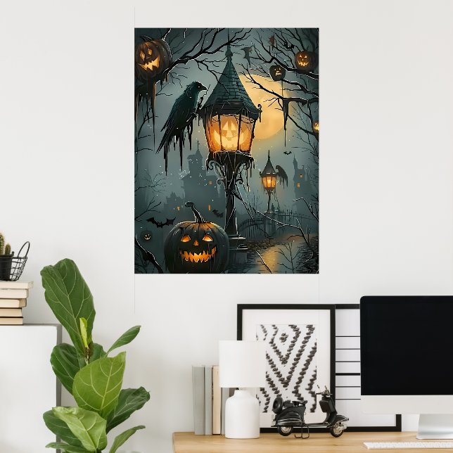 Poster Haunted Hollow – Halloween Night (Escritório em casa)