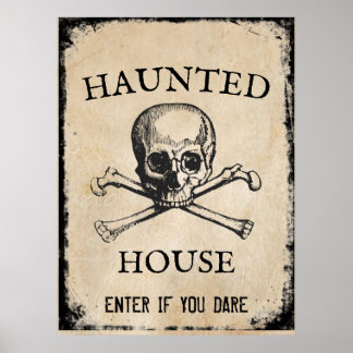 Poster Haunted house Halloween prop
