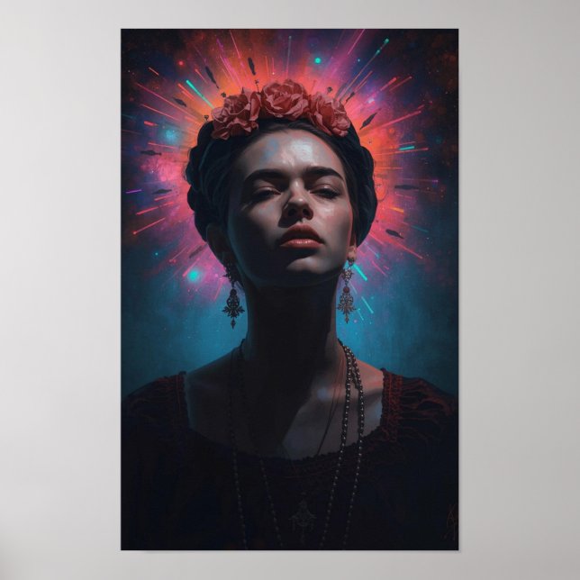 Poster Haunting Surreal Cosmic Portrait | Dark Expressive (Frente)