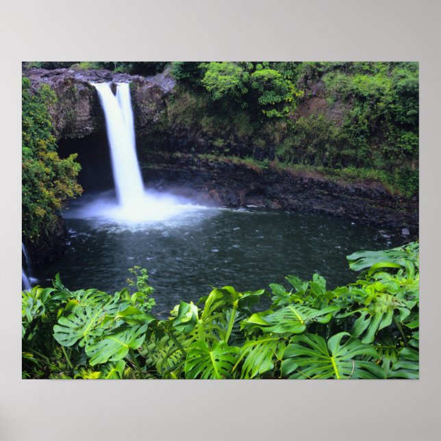 Poster Havaí, Ilha Grande, Hilo, Cachoeira Arco-Íris, Exu (Frente)