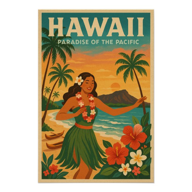 Pôster Havaí - Paraíso do Pacífico (Frente)